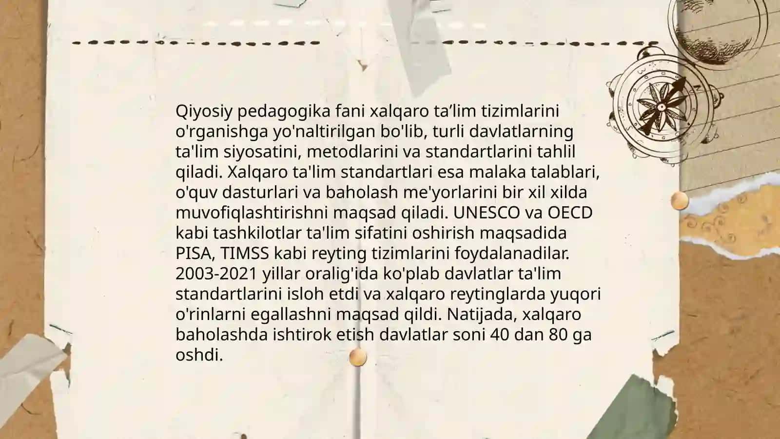 Qiyosiy pedagogika xalqaro vazifalari 4