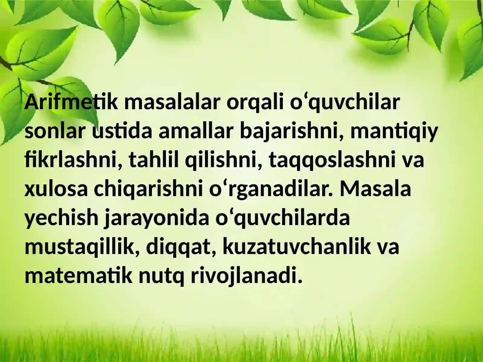 Arifmetik masalalariyechishgao'rgatishmetodikasi 4