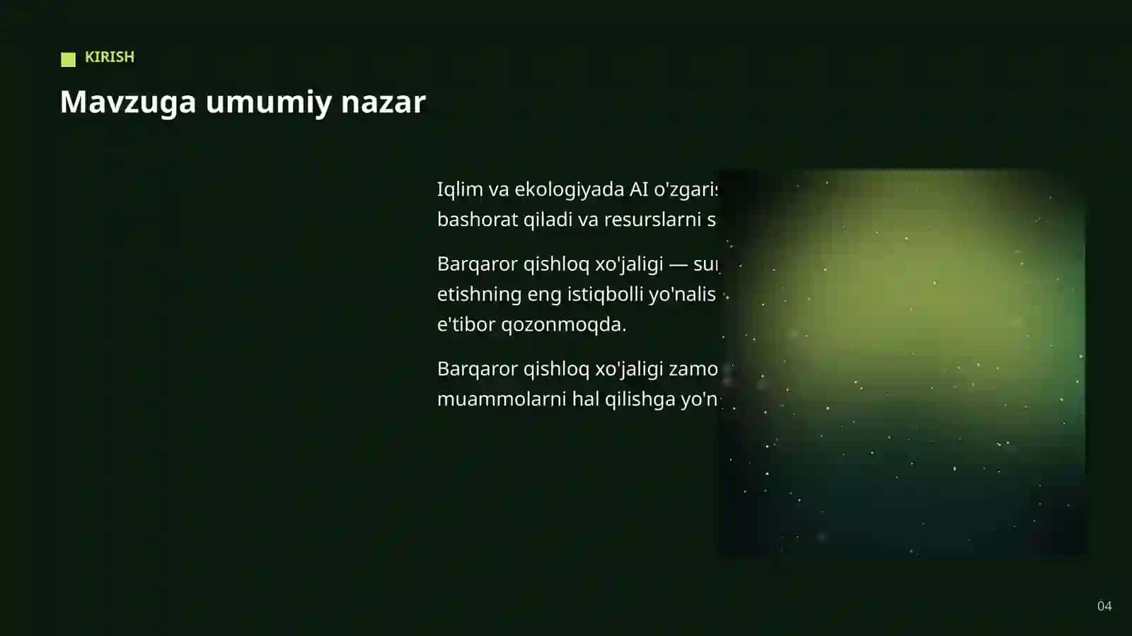 Iqlim va ekologiyada AI 4