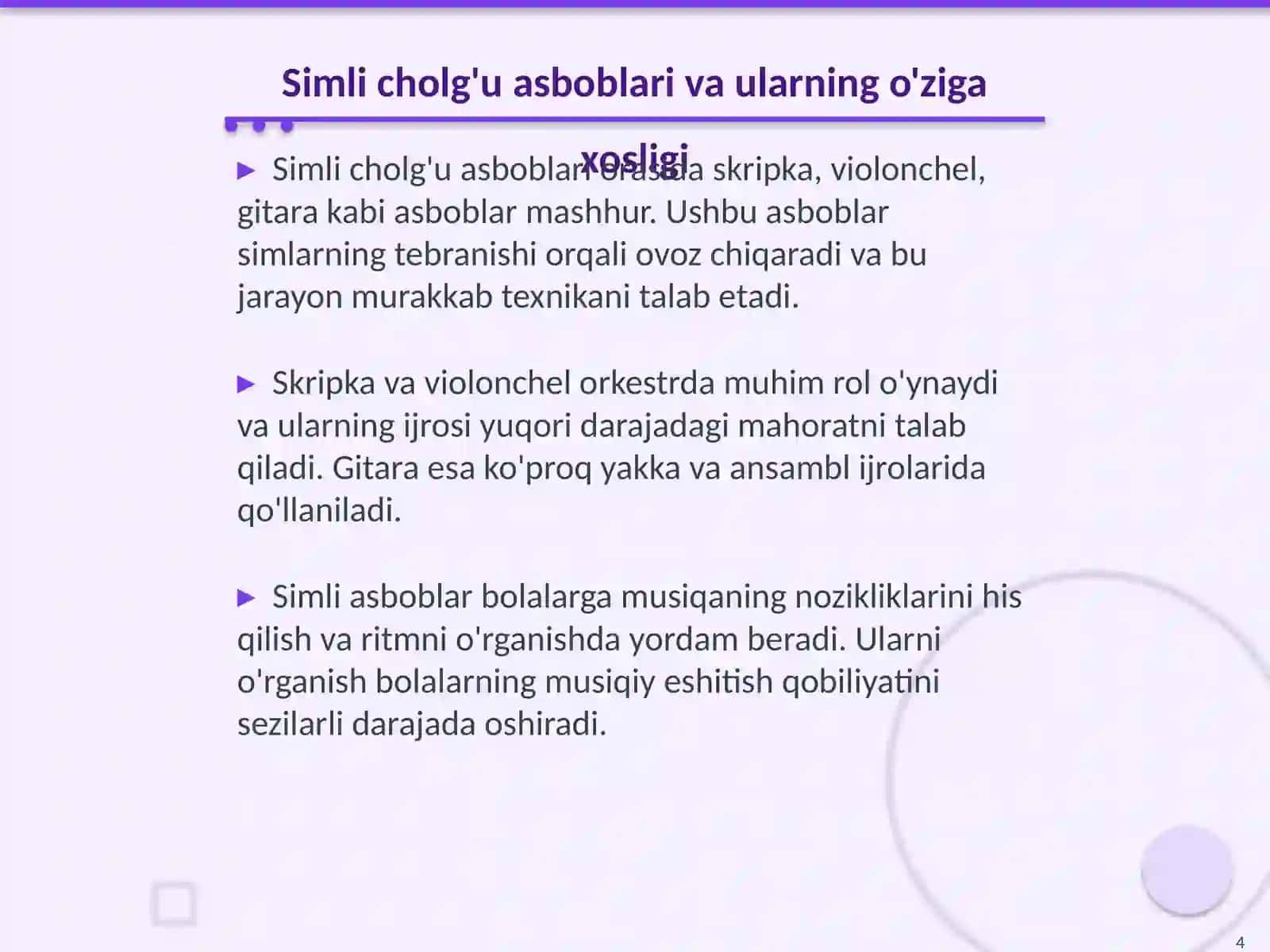 Yevropa cholg'u asboblari bilan tanishtirishning samarali usullari 4