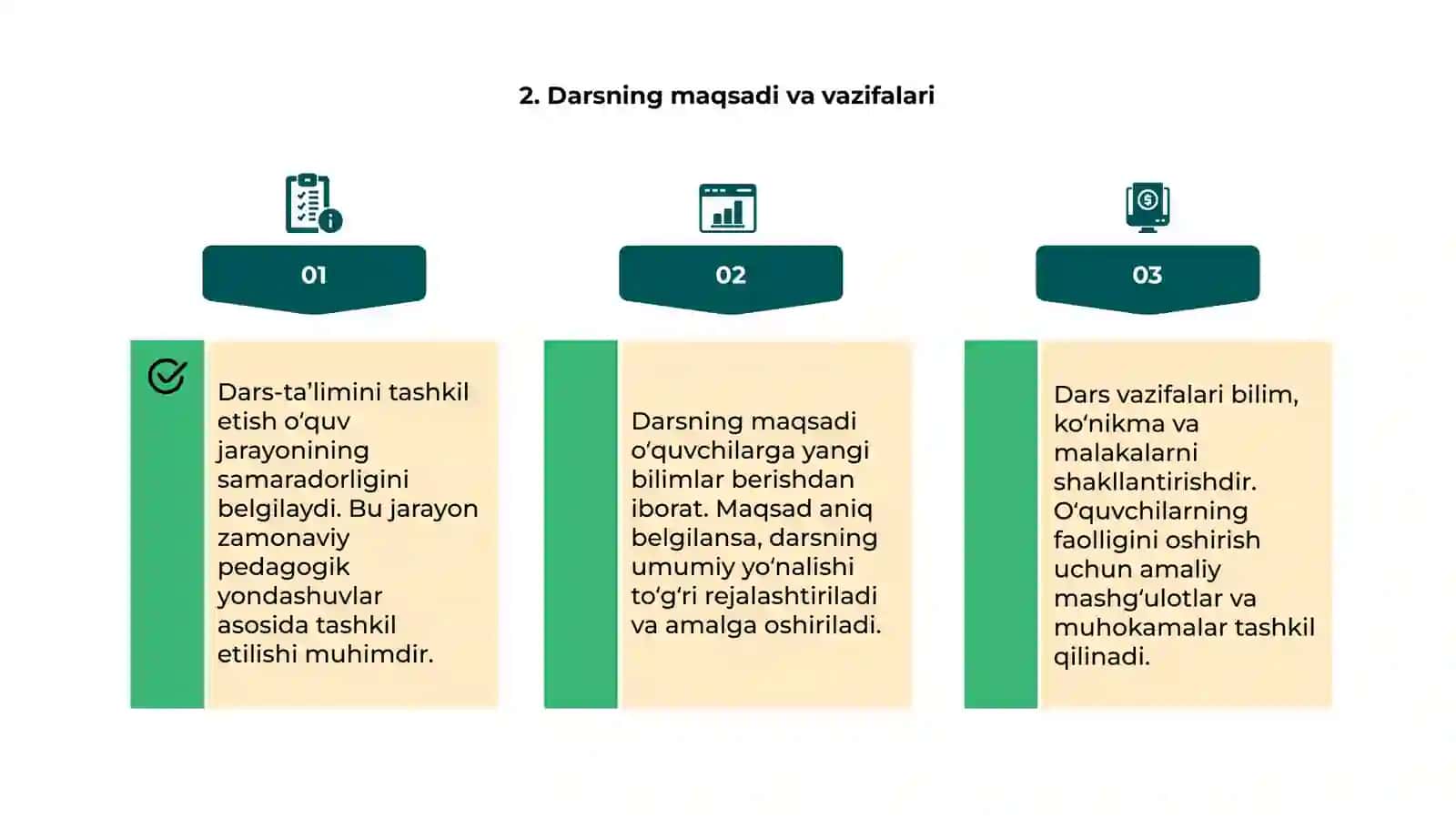 Dars-ta'limini tashkil etish va asosiy shakli 4
