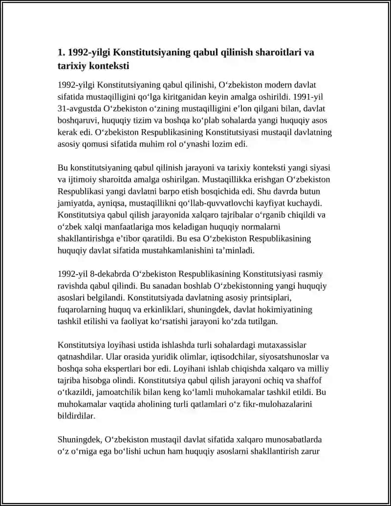 1992-YILGI KONSTITUTSIYA: MAZMUNI TARIXIY AHAMIYATI 4
