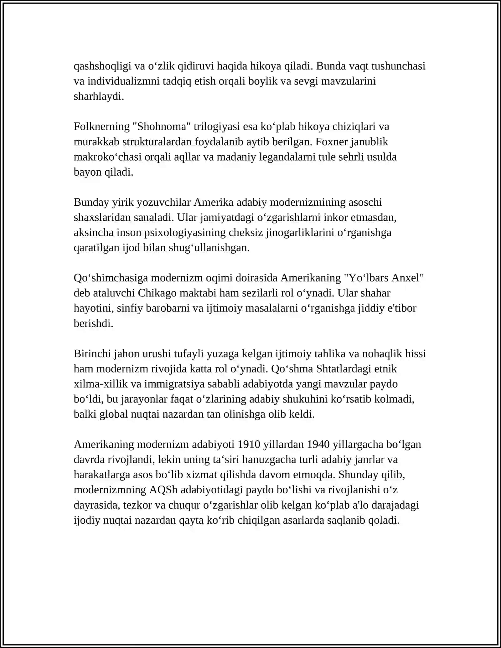 AMERIKA ADABIYOTIDA MODERNISM ADABIY OQIMINING PAYDO BO'LISHI 4