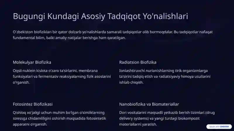 Biofizika: Muammolar, Yutuqlar va Istiqbollar 4