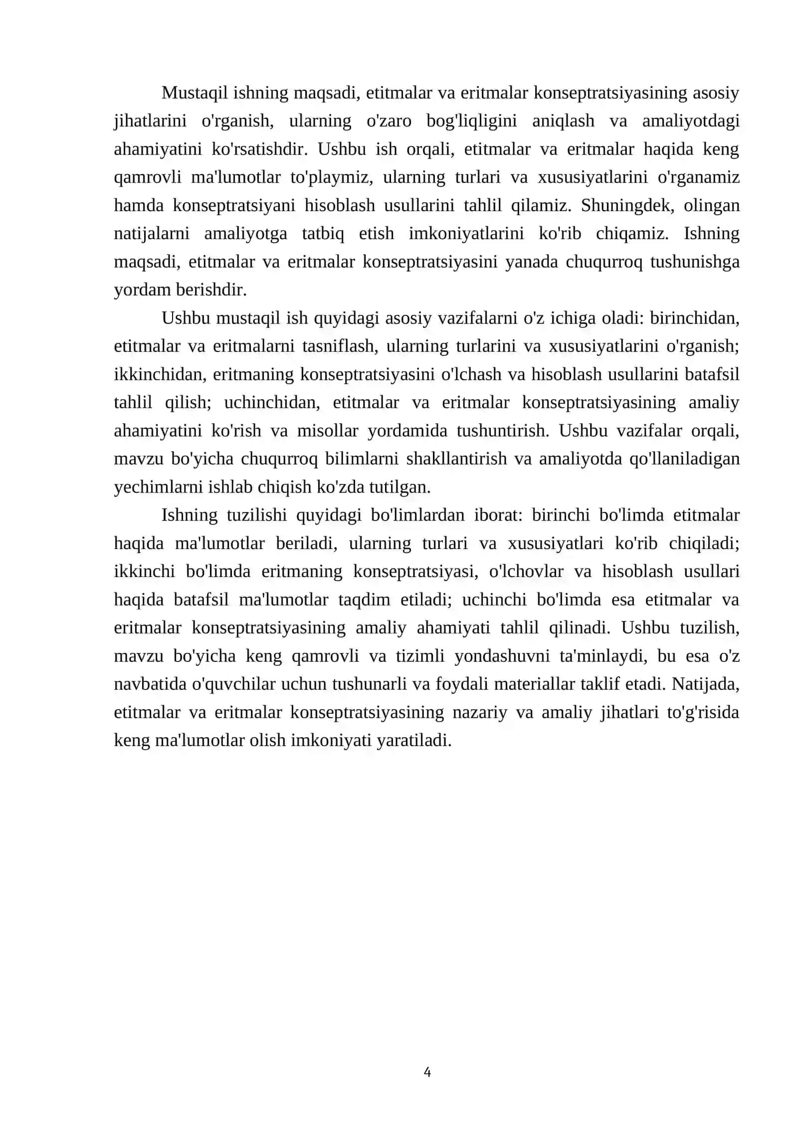 Etitmalar va eritmaning konseptrarsiyasi 4