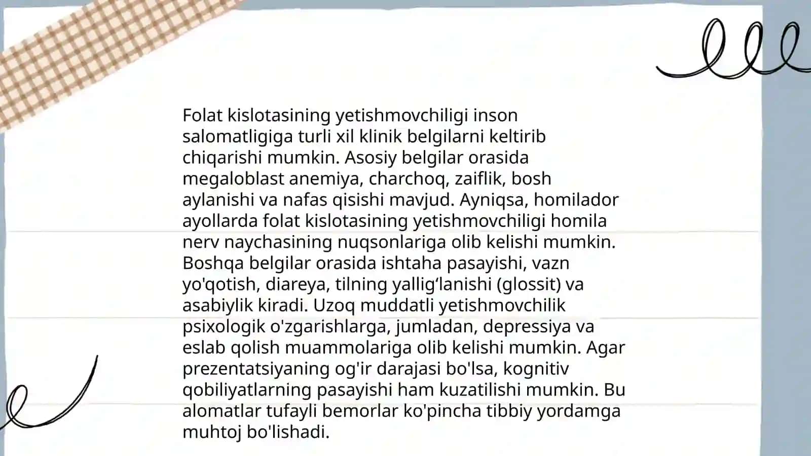 Folat kislotasining yetishmovchiligi 4