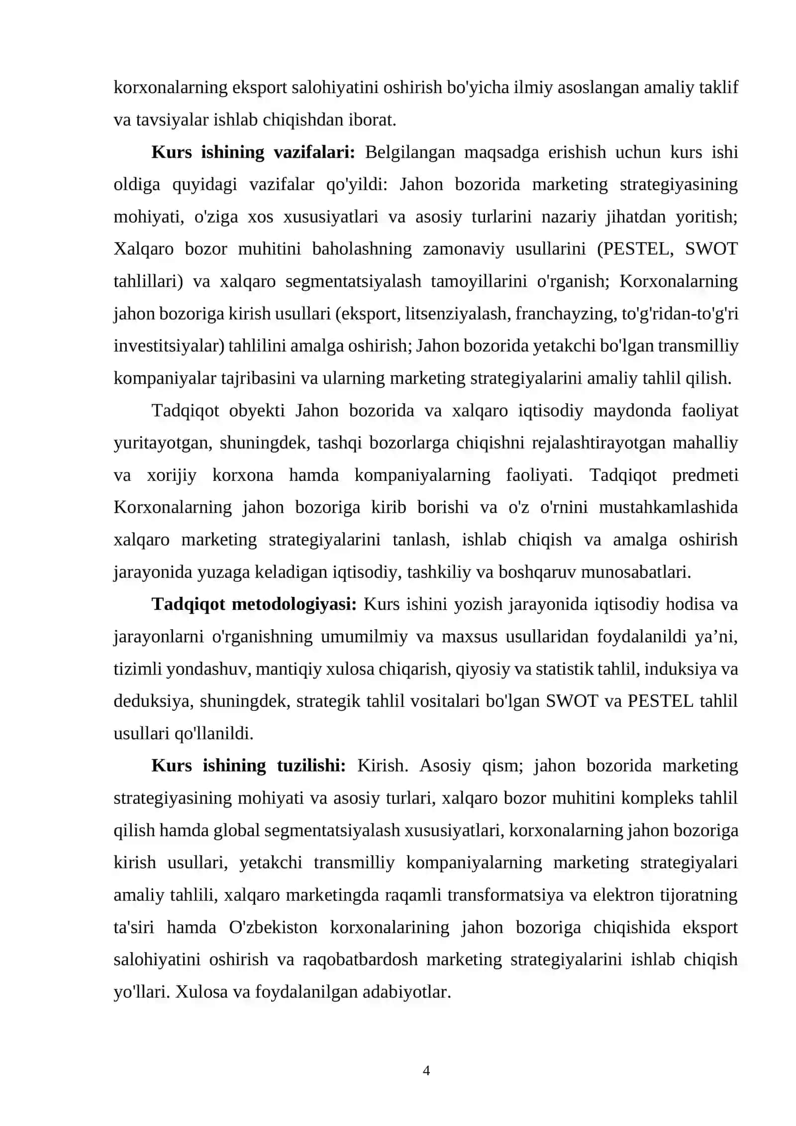 Jahon bozorida marketing strategiyasini tanlash 4