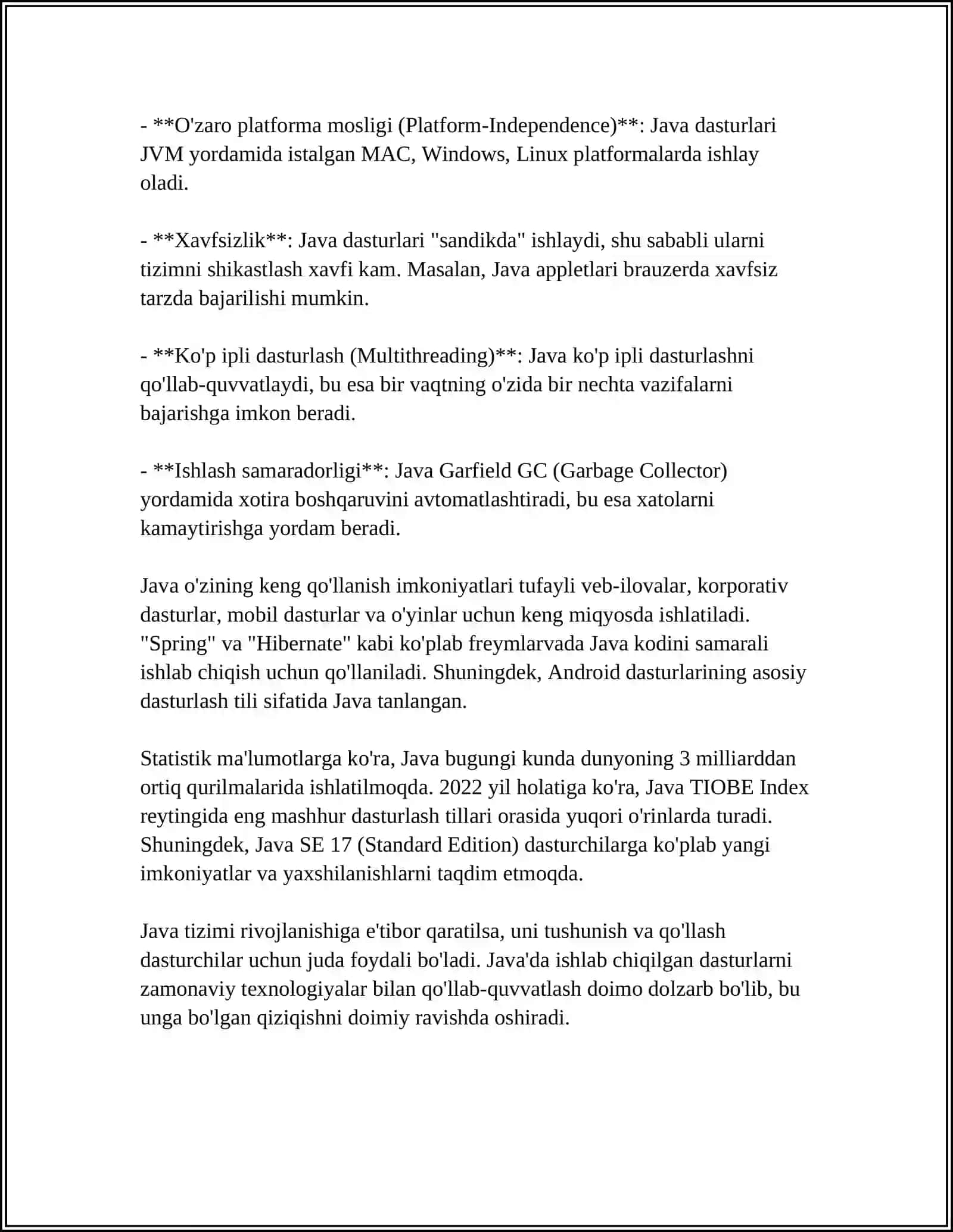 JAVA TIZIMI ORQALI PEDAGOGIK ILOVA YARATISH 4