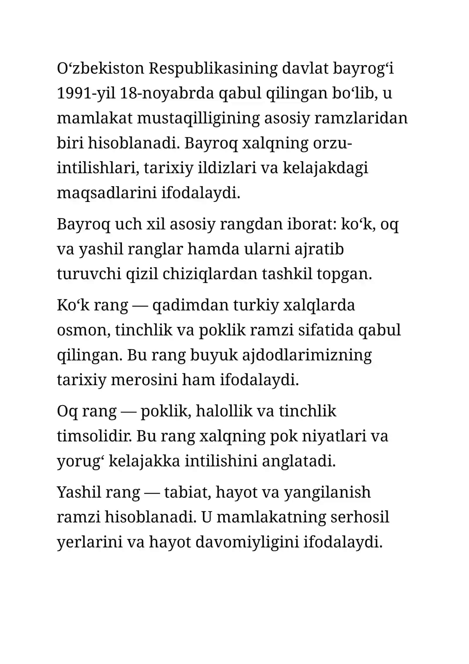 O‘zbekiston Respublikasining milliy ramzlari: bayroq, gerb, madhhiya 4