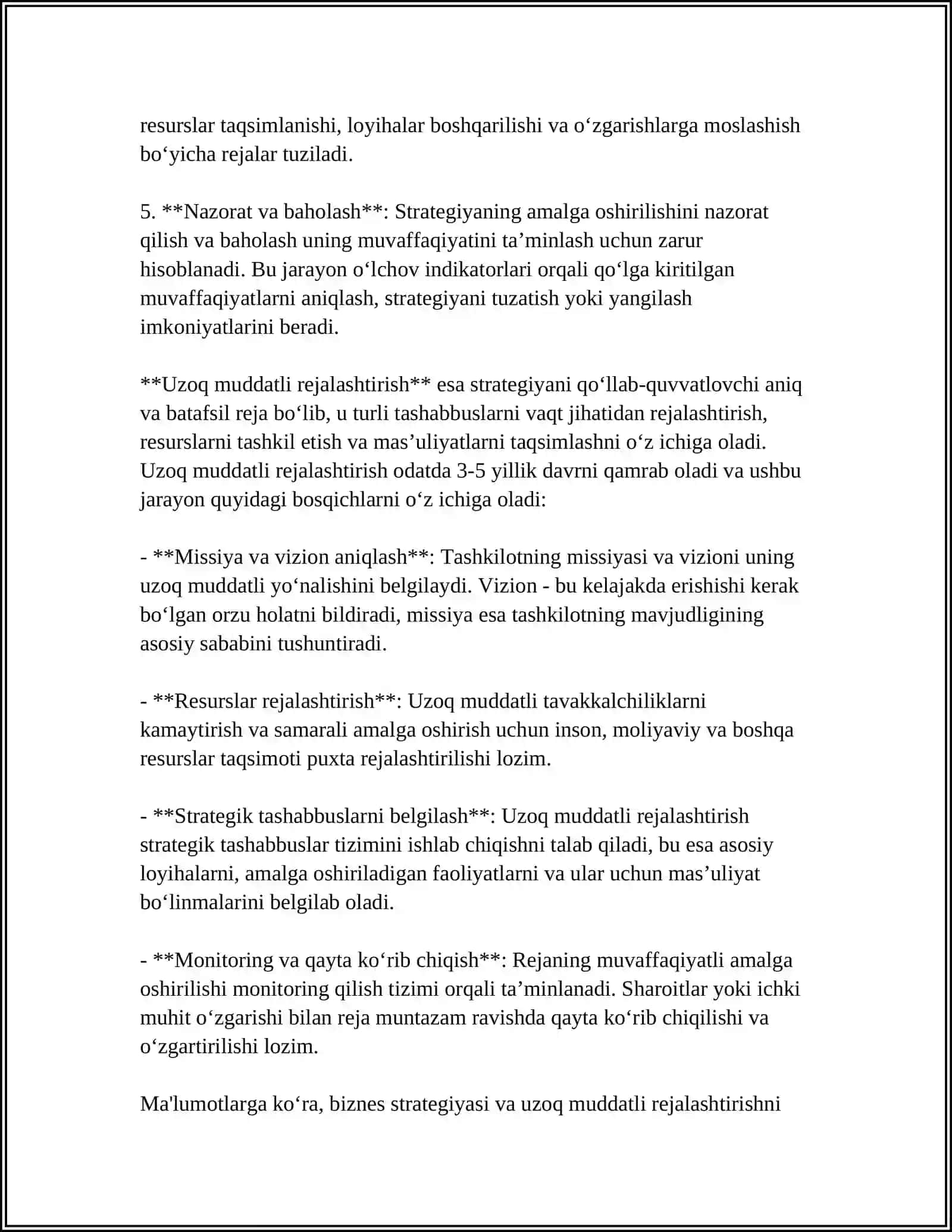 BIZNESNING RIVOJLANISHI 4