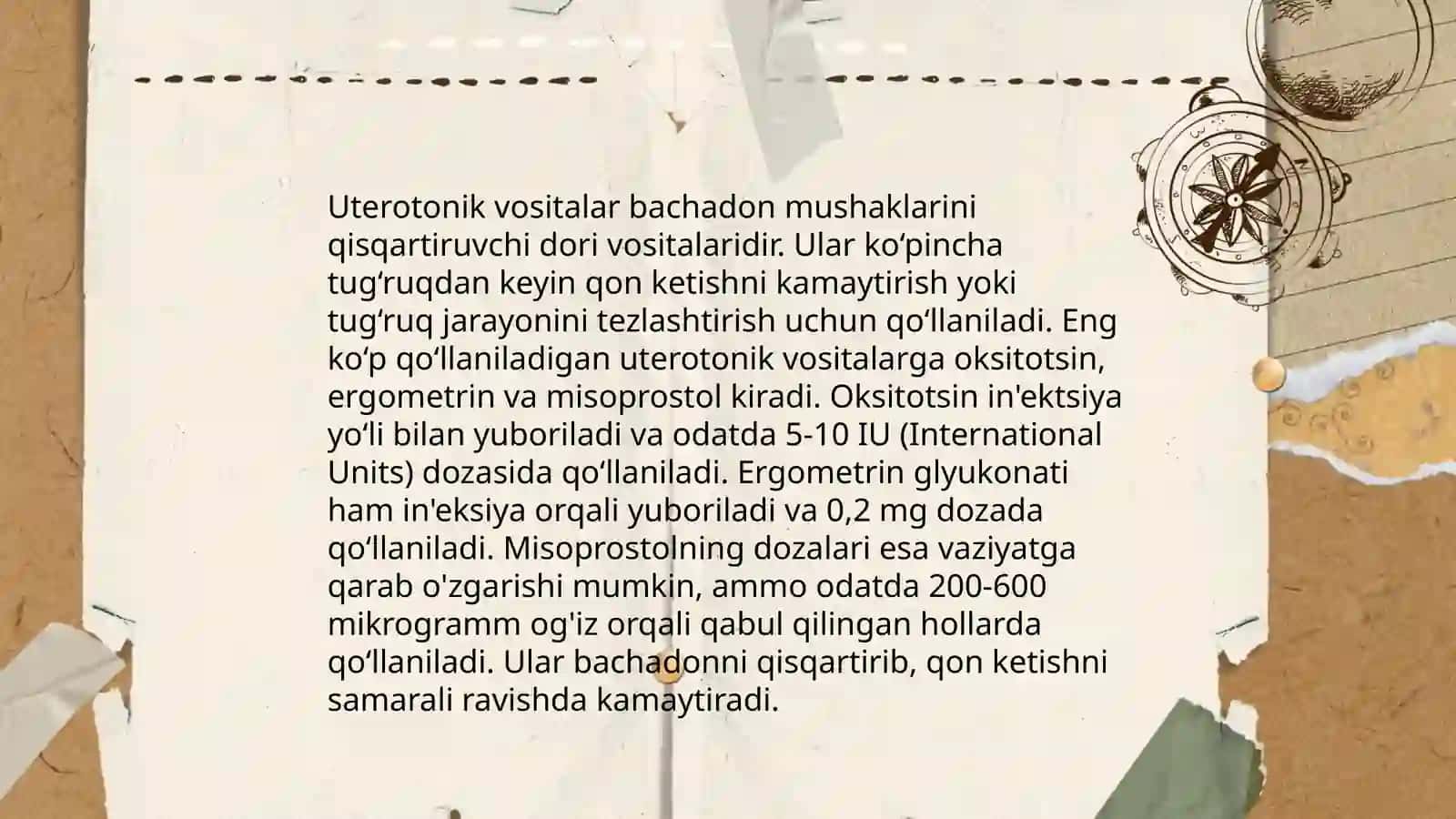Miometriyaga ta'sir etuvchi dori vositalari 4