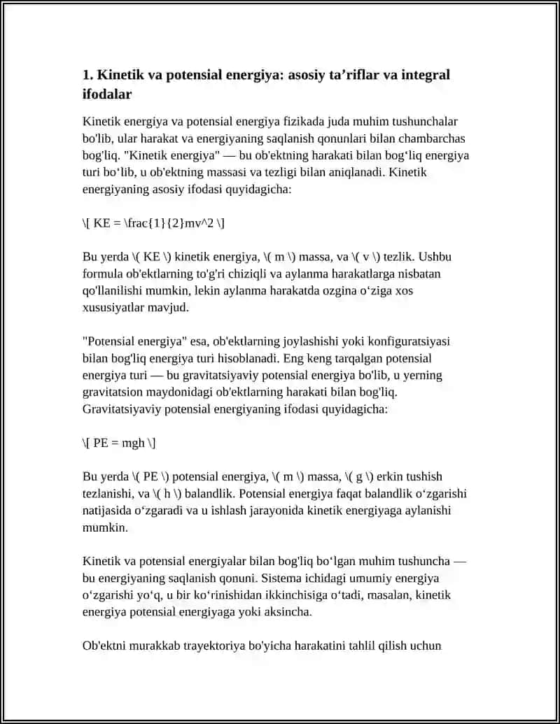 KINETIK VA POTENSIAL ENERGIYA 4