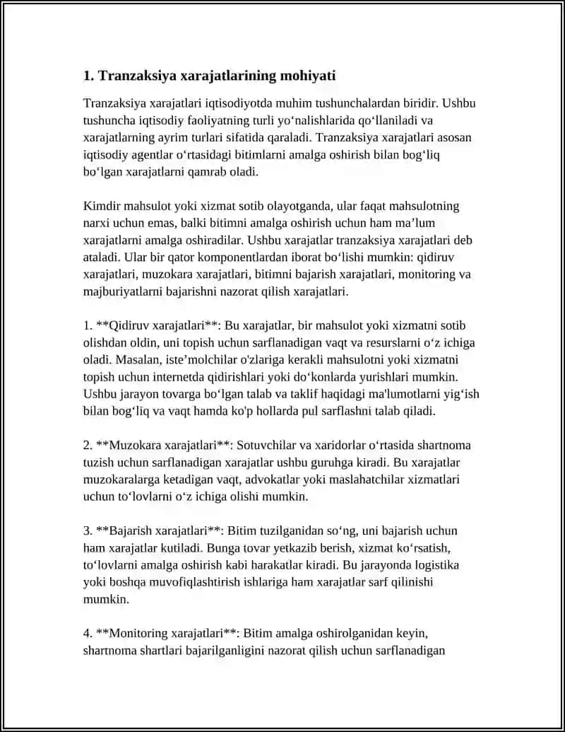 TRANZAKSIYA XARAJATLARI 4