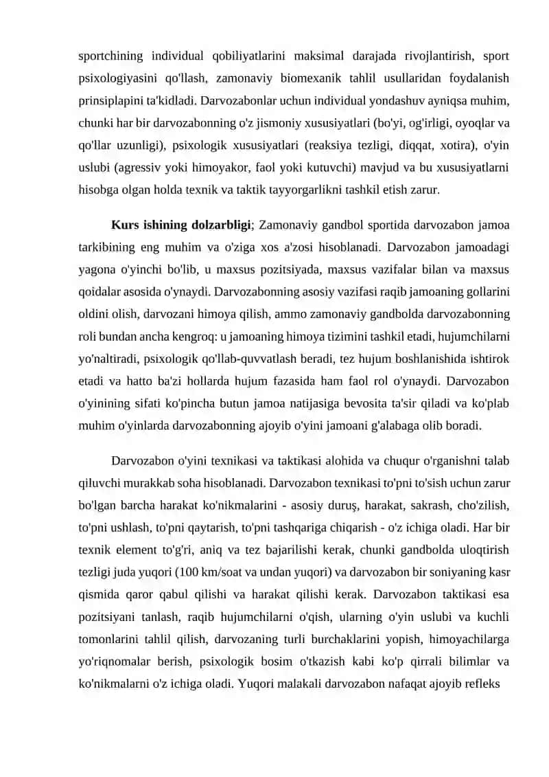 Gandbolda darvozabon o‘yin texnikasi va taktikasi 4