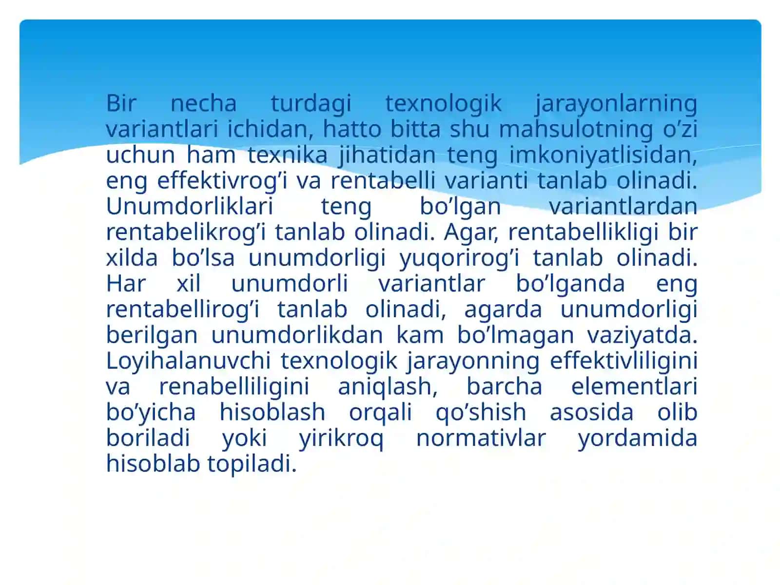 Texnologik jarayonlarni loyihalash 4