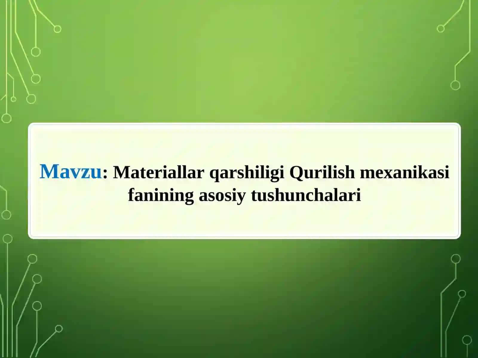 Materiallar qarshiligi Qurilish mexanikasi 4