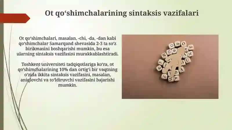 Ot qo‘shimchalarining turlari 4