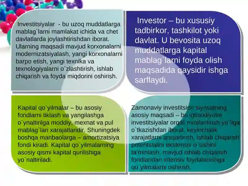 KORXONANING INVESTITSION FAOLIYATI 4