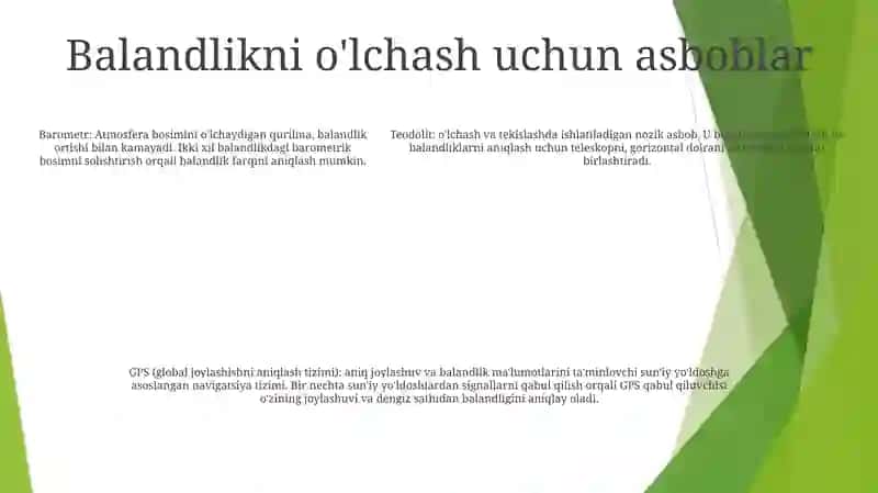 Maydonni OʻLchash Vositalari 4