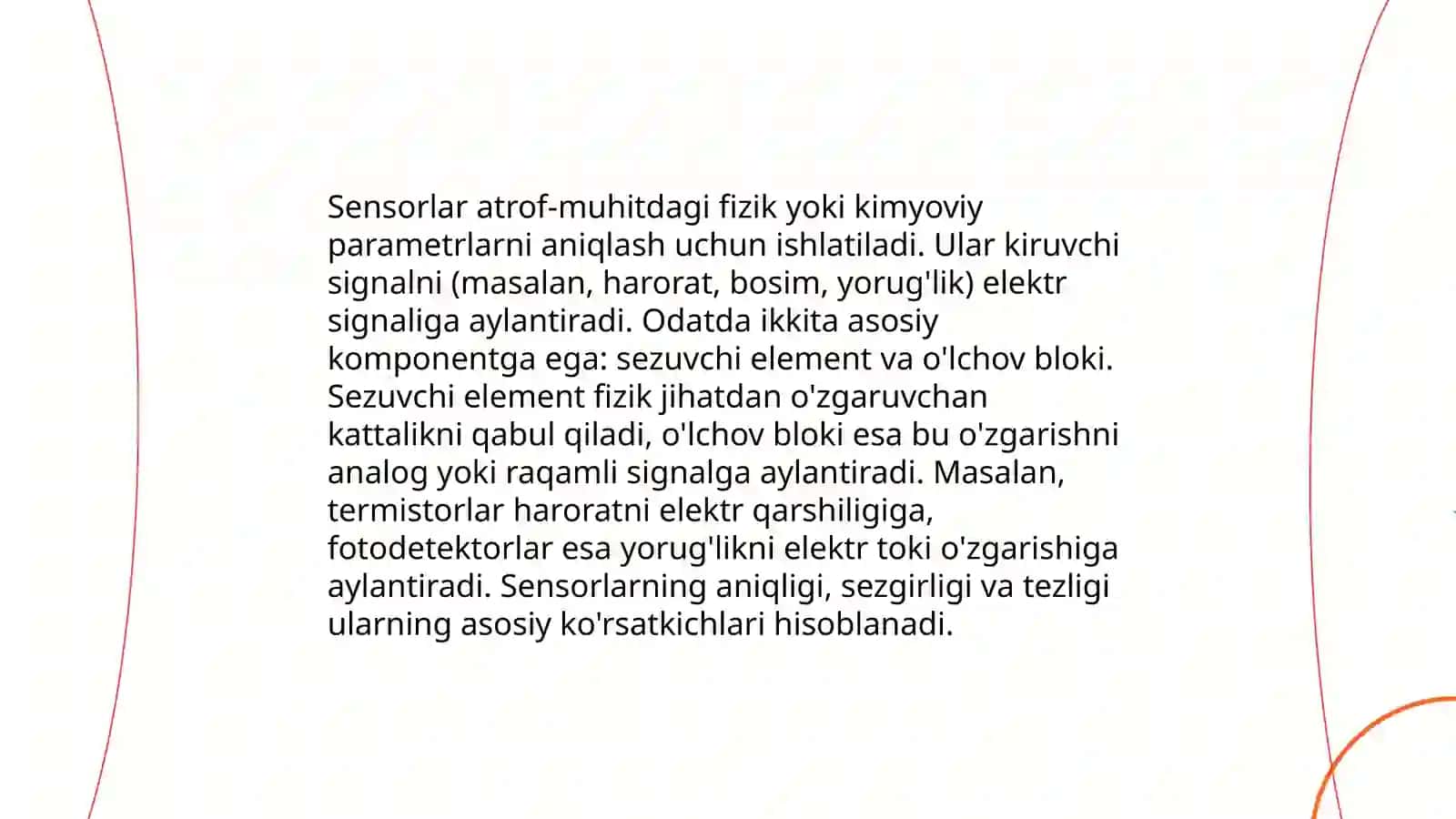 Sensor alaliyaning asosiy belgilari 4