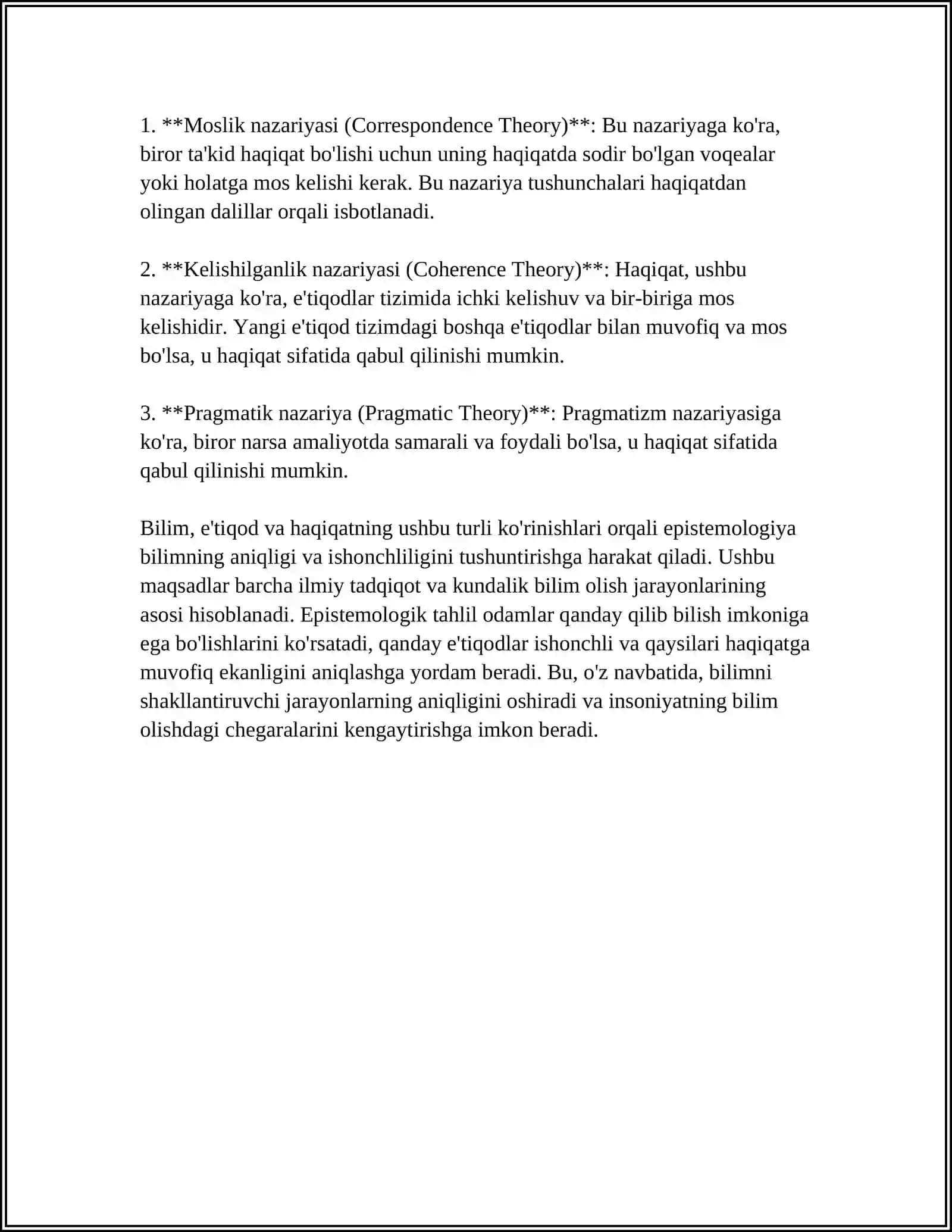 BILISH FALSAFASI (GNOSEOLOGIYA) 4