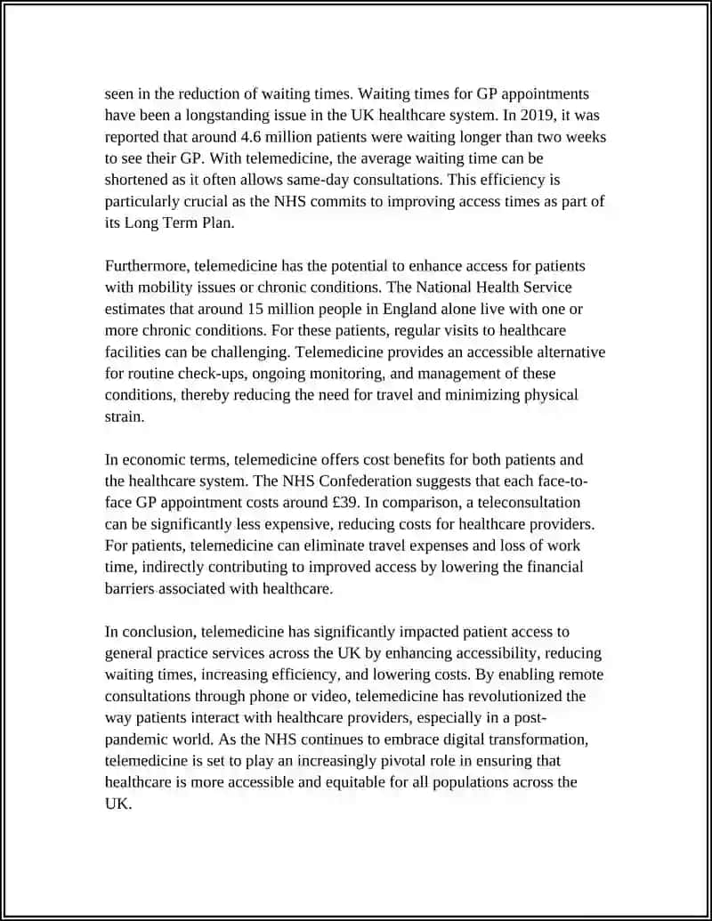 Impact of Telemedicine on Patient Access in UK General Practice 4