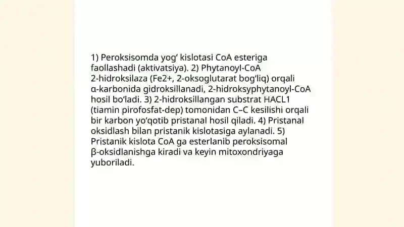 Yogʻ kislotalarining alfa oksidlanishi 4