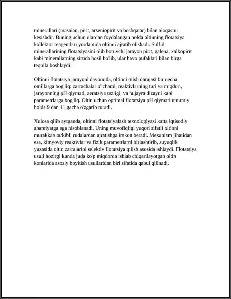 Oltinni Flotatsiyalash Jarayoni 4