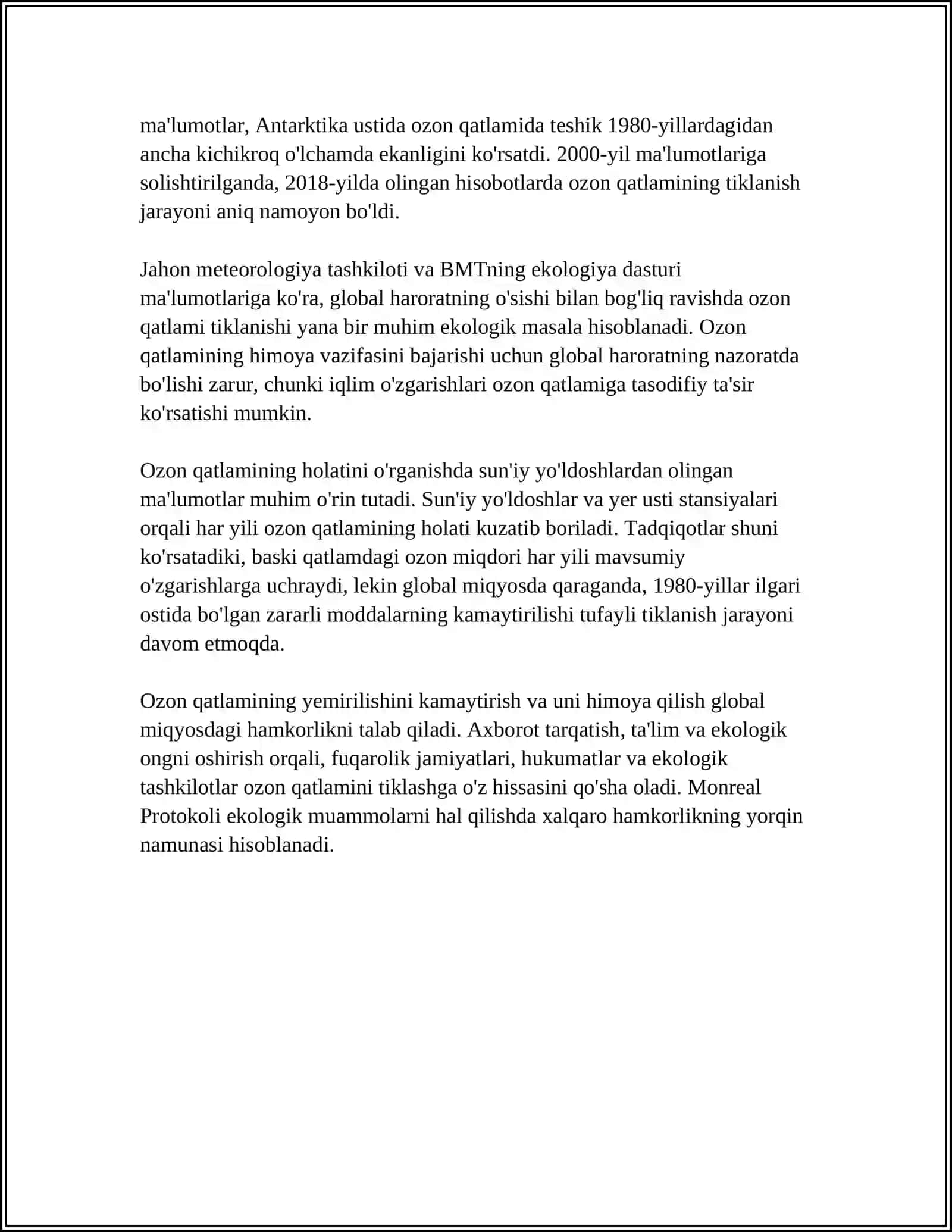 Kelajakdagi Atrof-Muhit Muammolari 4
