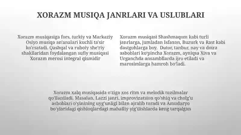 Xorazm maqomlari aytim yõli 4
