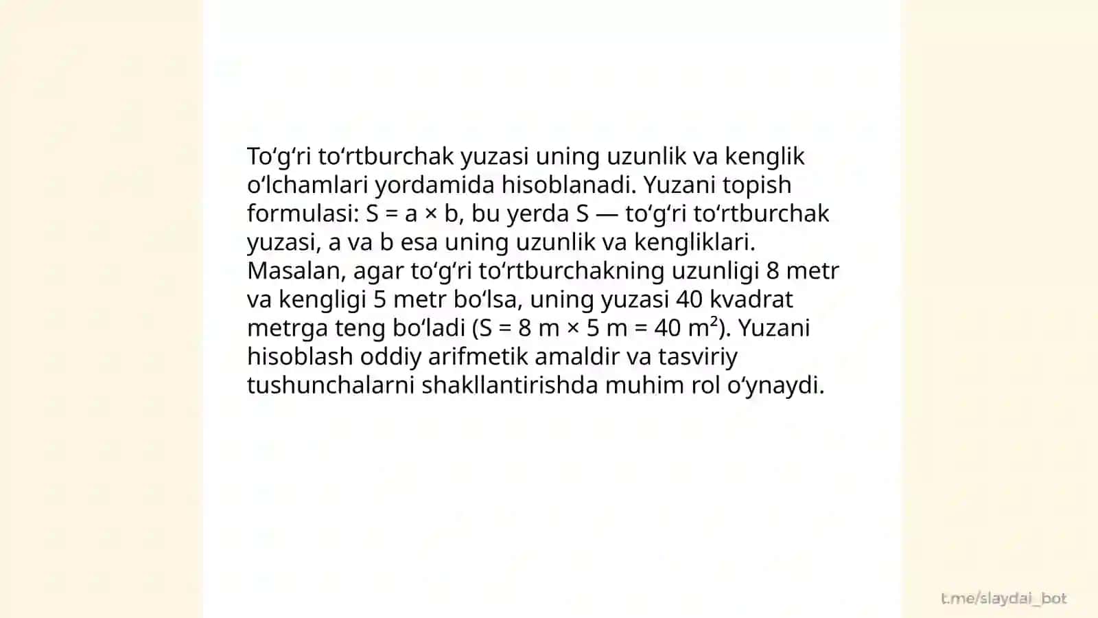 Koʻpburchaklar perimetri va yuzini hisoblash 4