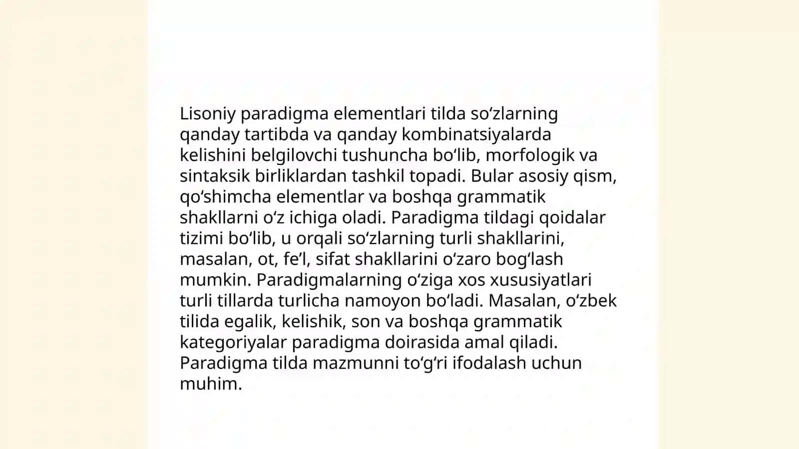 Lisoniy paradigma va lisoniy tasnif 4