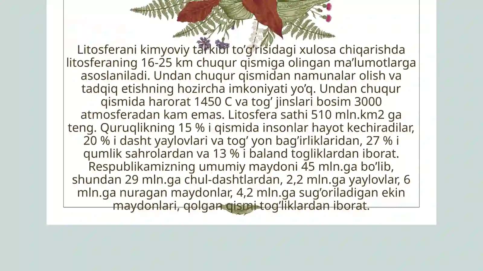 Litosferaning xususiyati va ekologik muammolari 4