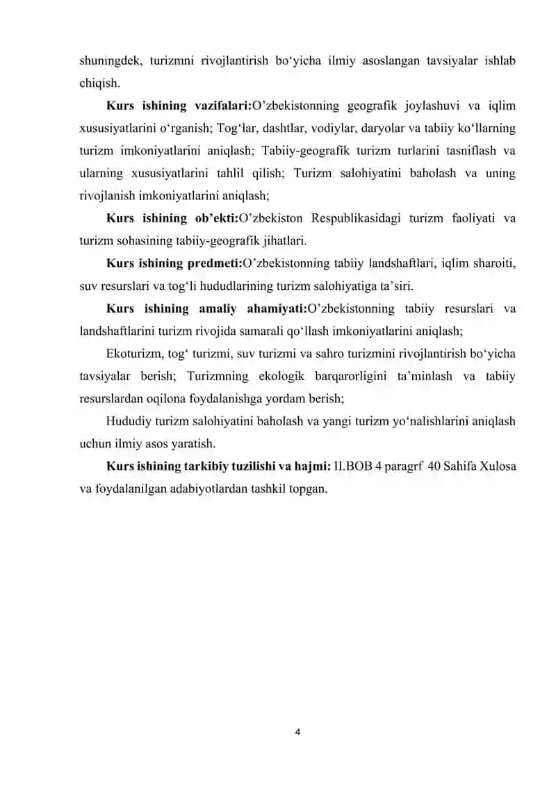 O’ZBEKISTONDA TURIZMNING TABIY GEOGRAFIK JIXATLARI 4