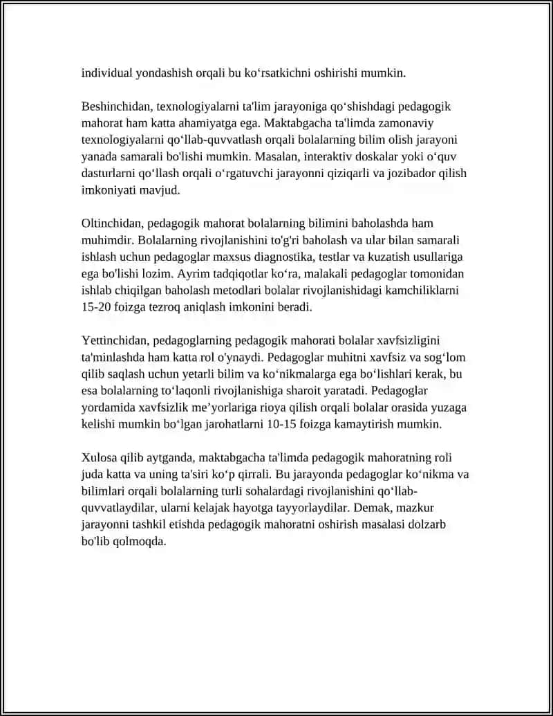 Pedagogik mahoratning ahamiyati maktabgacha ta'limda 4