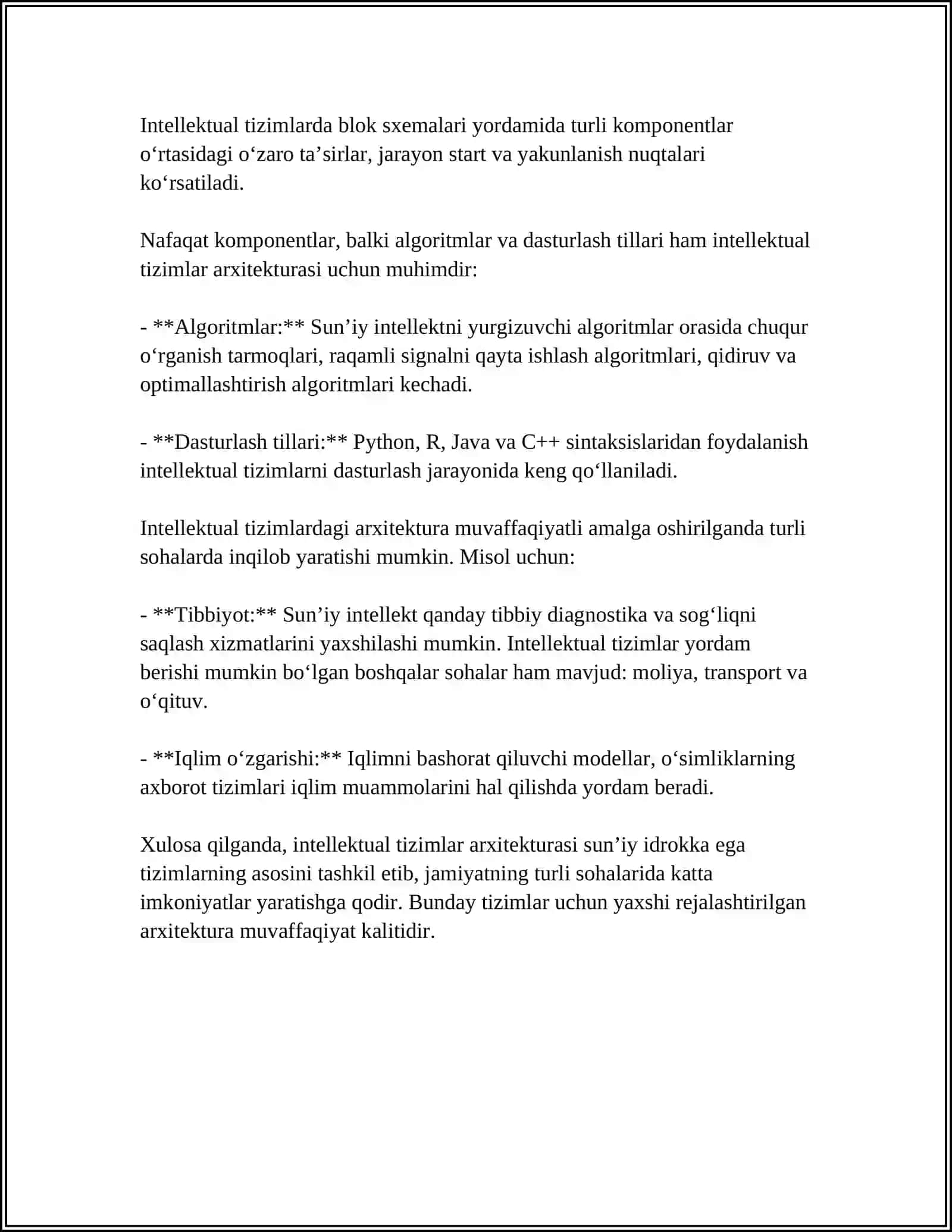 Intellektual tizimlar arxitekturasi 4