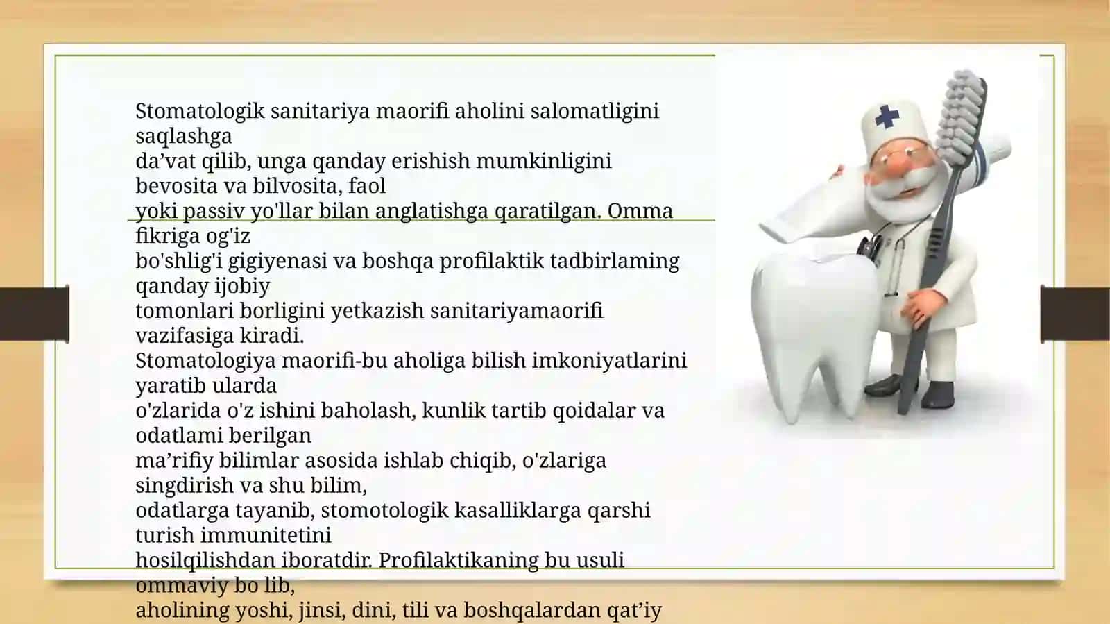 Stomatologik kasalliklar profilaktikasi usullari 4