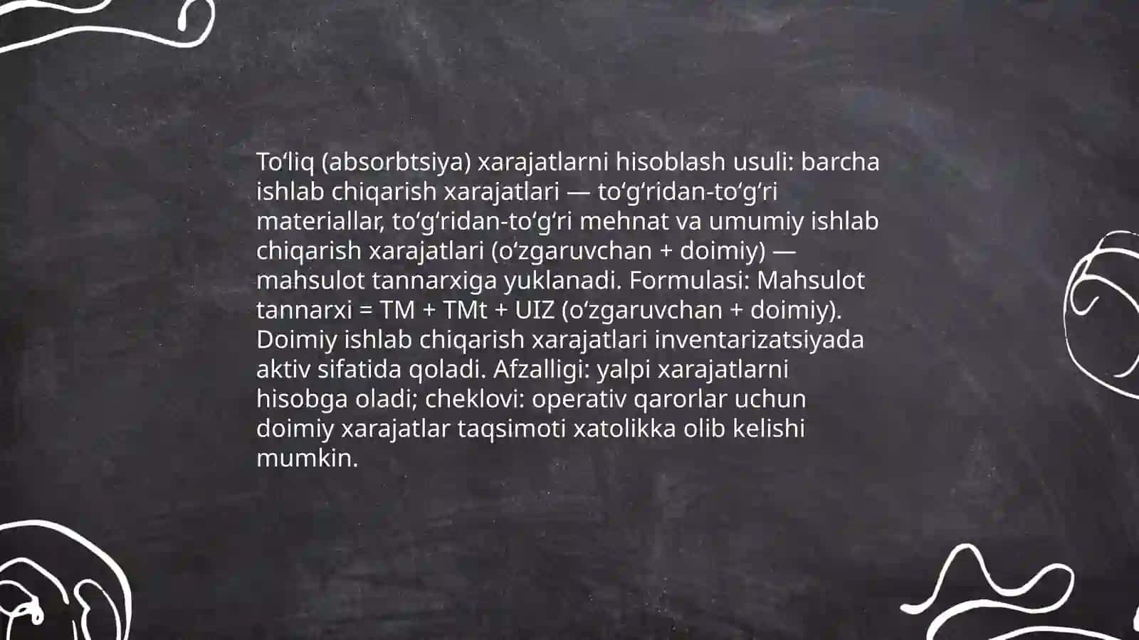 Xarajatlarni hisoblash usullari 4
