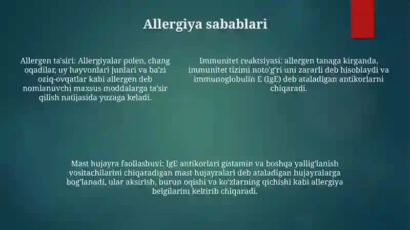 Allergiya Turlari Tiplari Va Bosqichlari 4