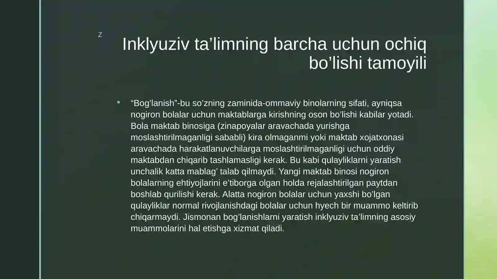 Inklyuziv ta’lim tamoyillari va unga bo’lgan ehtiyojlar 4