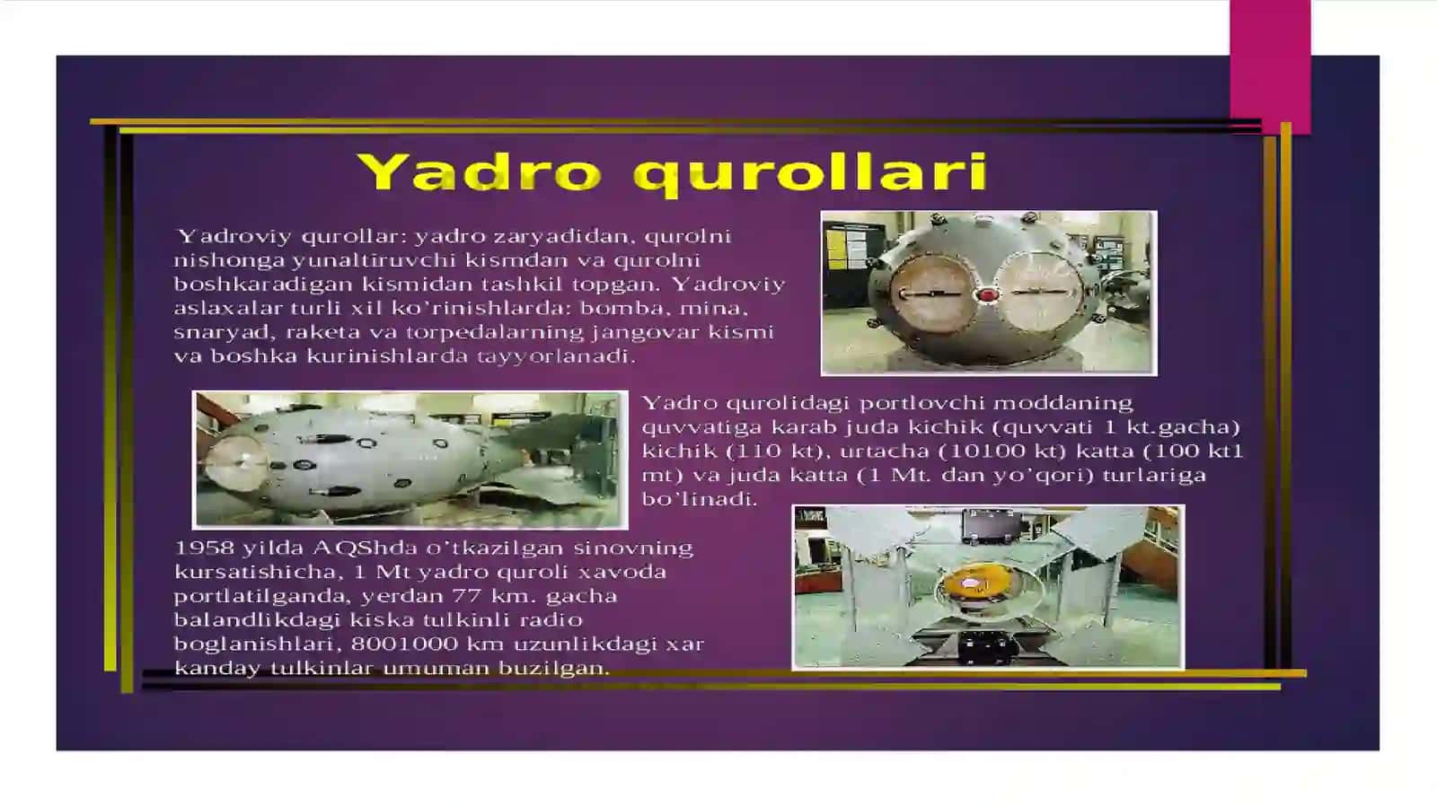 Ommaviy qirg'in qurollarining tasnifi 4