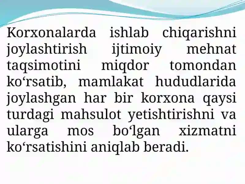 Sanoat ishlab chiqarishni joylashtirish 4
