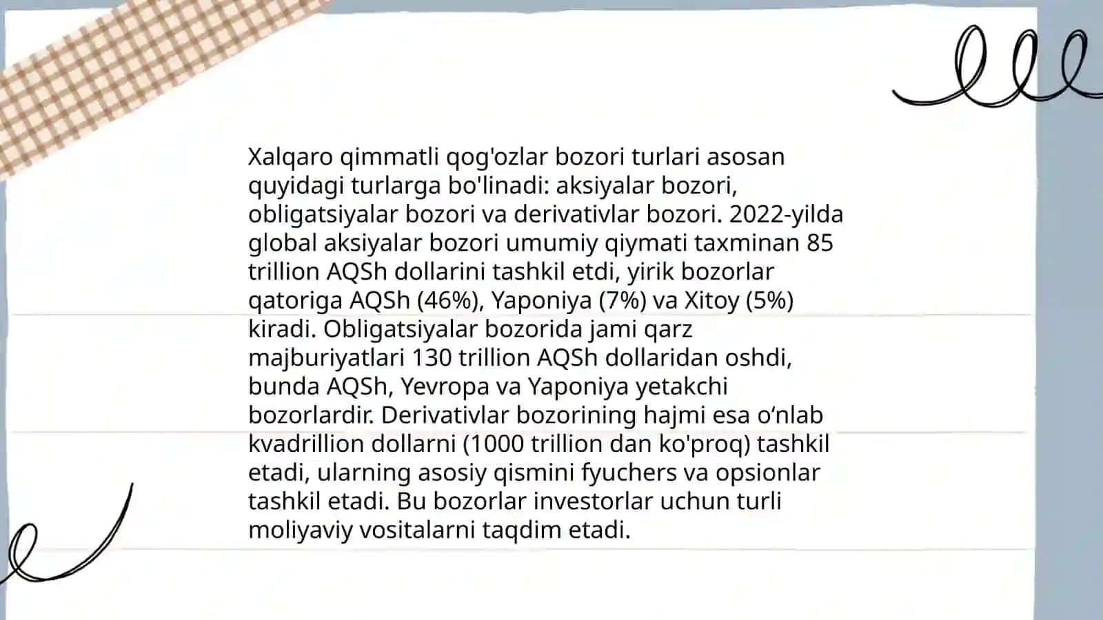 Xalqaro qimmatli qog'ozlar bozori 4