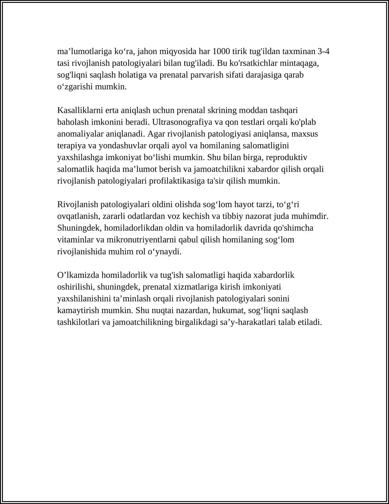 ONA QORNIDA RIVOJLANISH PATOLOGIYASI 4