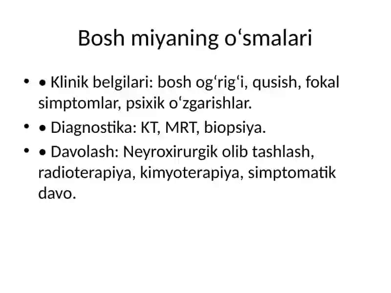 Bosh miyaning hajmli va parazitar kasalliklari 4
