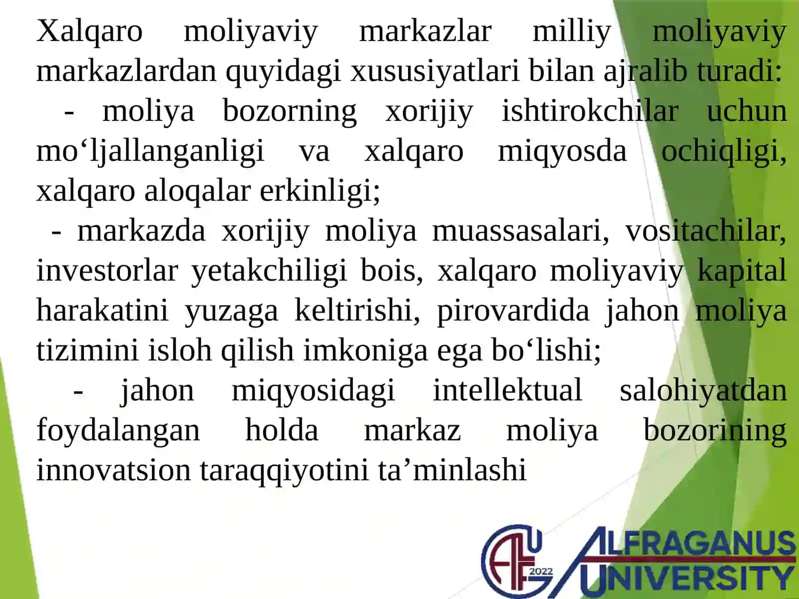 GLOBAL MINTAQAVIY VA MILLIY MOLIYAVIY BOZORLAR 4