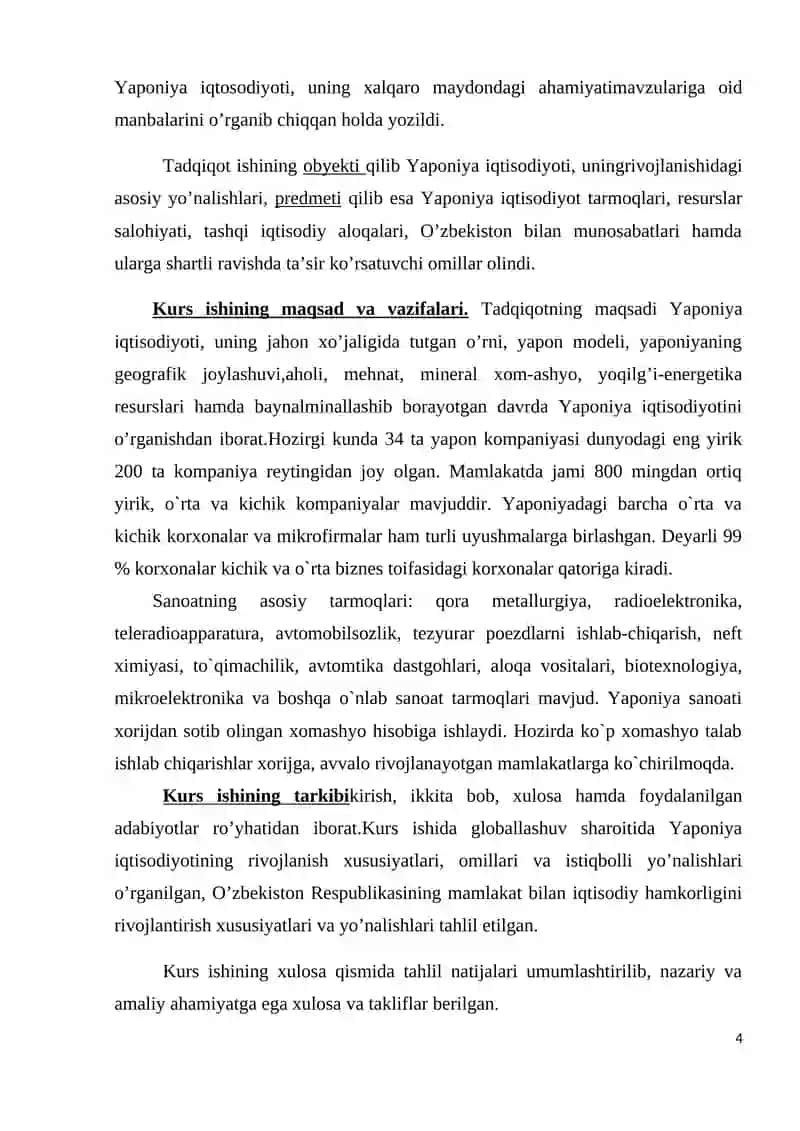 Yaponiya iqtisodiyoti va uning jahon iqtisodiyotida tutgan o'rni 4