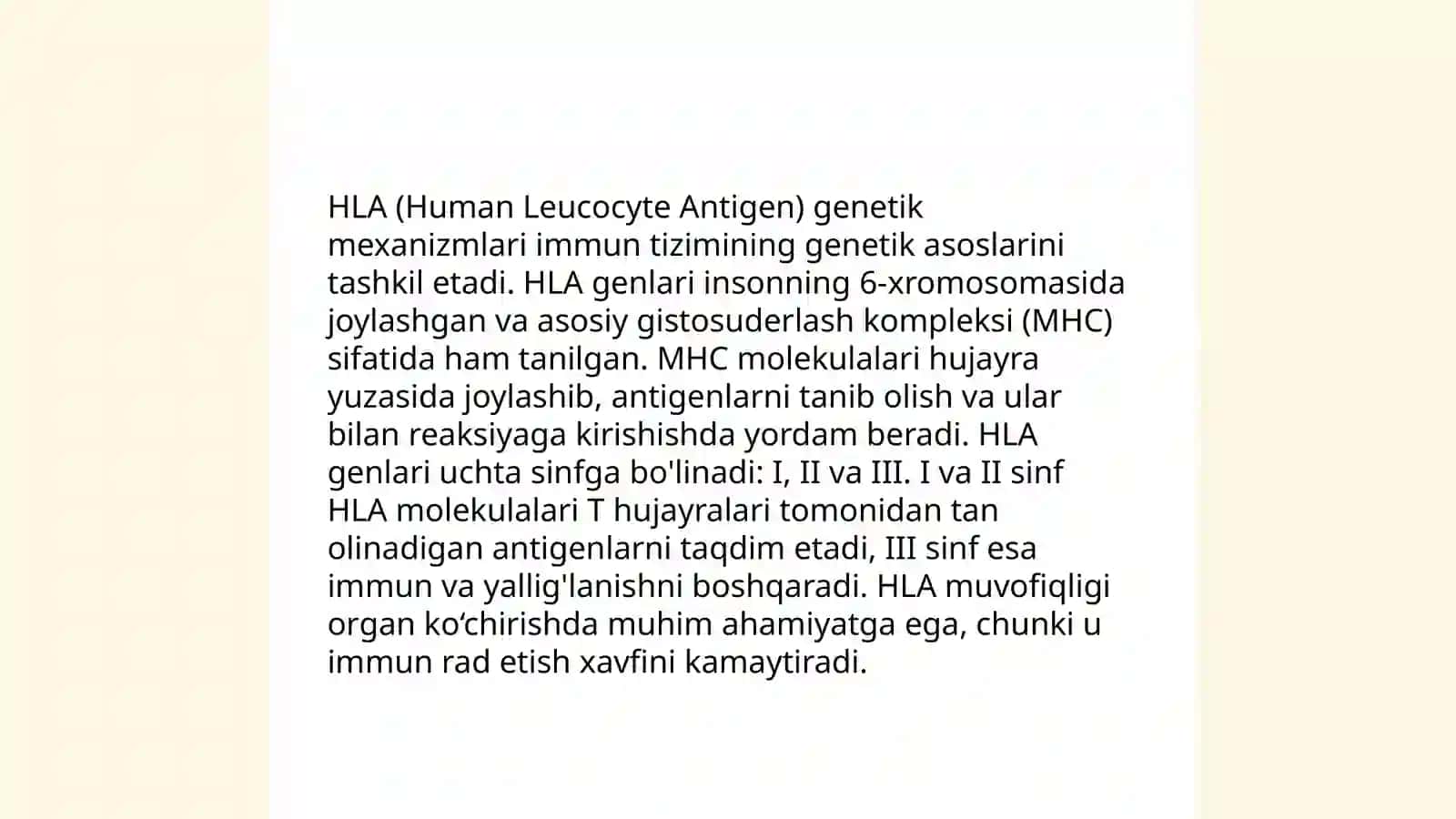 HLA-tizimi(MHC-tizimi).Komplement tizimi 4