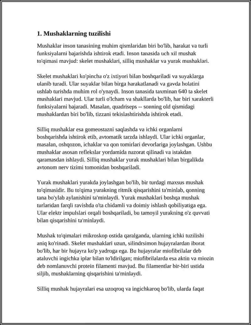 Mushaklarning tuzilishi 4