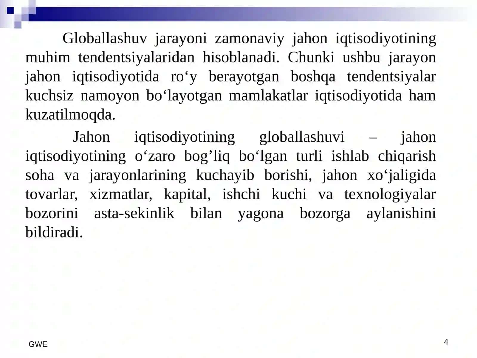 Jahon iqtisodiyoti globallashuvi 4